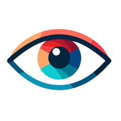 Colorful eye vector icon in modern style representing creativity and vision on transparent background