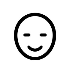 Smiley face vector icon with simple design for positive emotions on transparent background