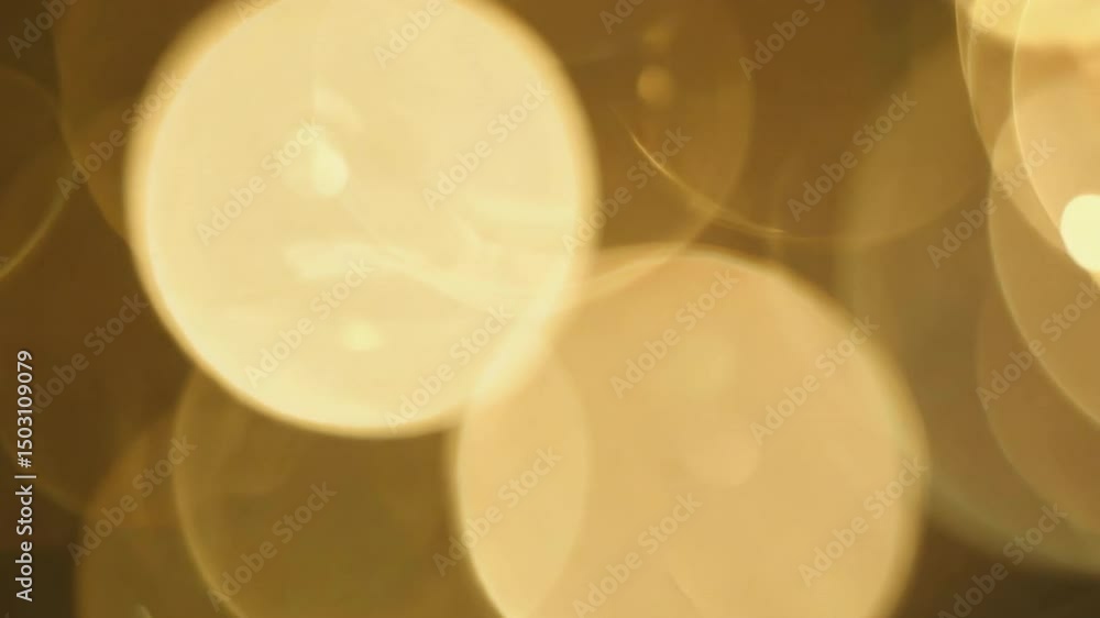Poster soft golden bokeh lights create warm, inviting atmosphere with blurred circles, adding dreamy qualit