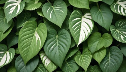Striking view of lush green variegated leaves in a detailed and vibrant composition.
