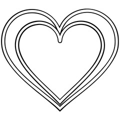 Triple layered heart frame, black and white, for design projects