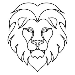 Obraz premium Lion head line art illustration, black and white, for logos and branding
