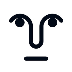 Calm face vector icon for mindfulness and relaxation on transparent background