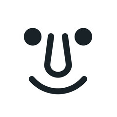 Playful smiley face vector icon for joy and friendliness on transparent background