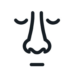 Minimalist calm or sleeping face vector icon for wellness and relaxation on transparent background