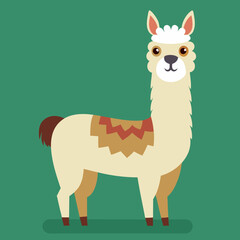 cute cartoon llama vector