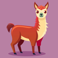 cute cartoon llama vector