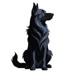 black silhouetteblack dog vector on white background
