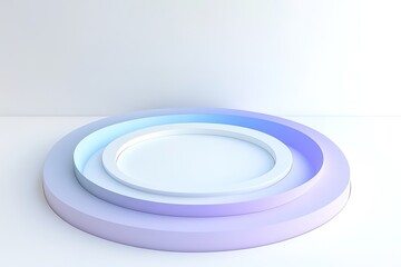 Elegant gradient color circles form a modern podium for product display on white surface