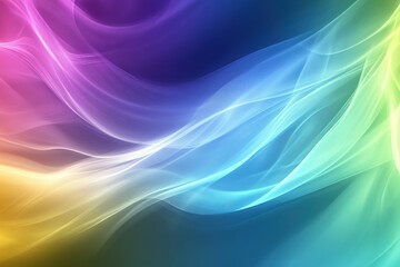 Flowing spectral ribbons create an abstract gradient, blending vibrant colors across the canvas, it features a transparent background