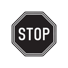 Red road traffic stop sign isolated on white, a warning symbol of danger and caution