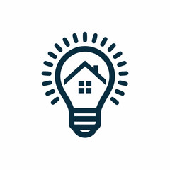 Light Bulb Home Logo for Smart Living and Energy.