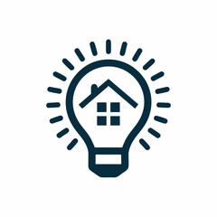Light Bulb Home Logo for Smart Living and Energy.