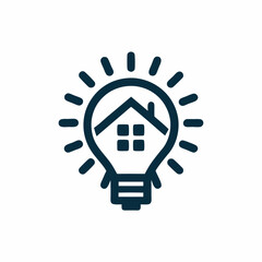 Light Bulb Home Logo for Smart Living and Energy.
