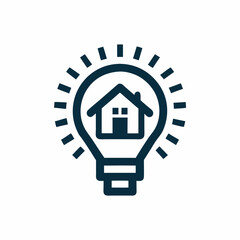 Light Bulb Home Logo for Smart Living and Energy.