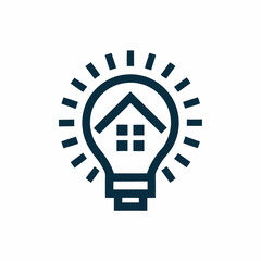 Light Bulb Home Logo for Smart Living and Energy.