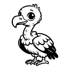 Cute baby vulture cartoon illustration