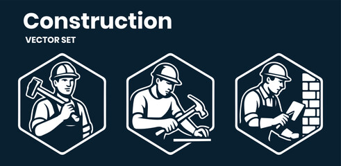 Construction Industrial Illustration Logo Clean Modern Design Vector 
