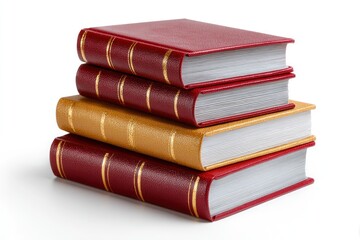Elegant Stack of Leather-Bound Books: A Classic Still Life