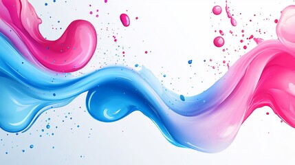 Dynamic fluid waves abstract illustration with captivating blend of colors