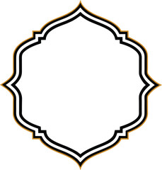 Elegant Geometric Frame with Black and Gold Accents for Luxury Islamic Art and Decor