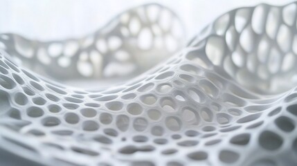 Intricate Three-Dimensional White Mesh Structure Under Soft, Diffused Light