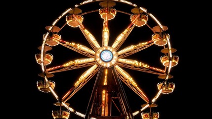 Ferris wheel with sparkling lights illuminated at night celebration scene