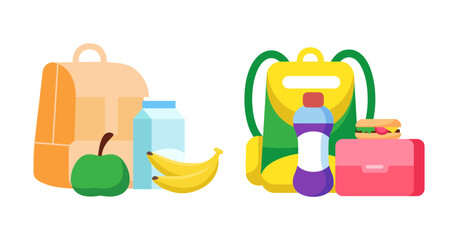 School backpacks set Colorful bags for primary school students