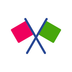 Flag icon representing signaling, racing, crossed flags or competition