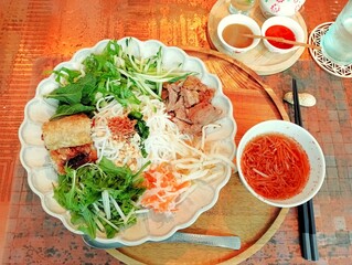Vietnamese dish, Bun cha (Noodle soup)