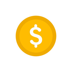 Money or Dollar coin icon representing currency, finance, and wealth