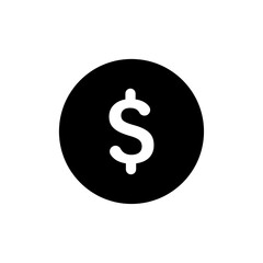 Money or Dollar coin icon representing currency, finance, and wealth