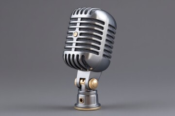 Classic Silver Microphone: Retro Design, Studio Elegance