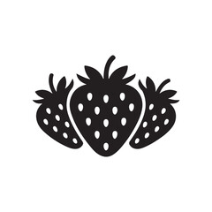 Strawberry Outline Vector Monochrome Fruit Icon Design.