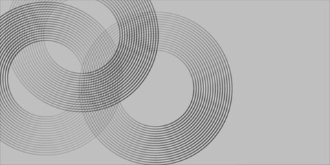 White abstract minimalist background with circle lines