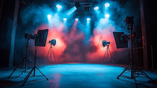 Warm and cool light contrast studio high resolution picture
