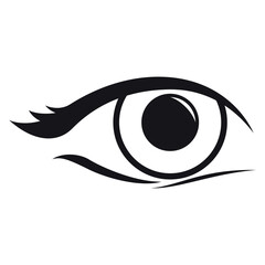 Striking Abstract Human Eye Icon in Bold Black and White Line Art Style