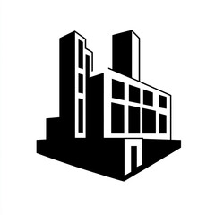Fototapeta premium Abstract geometric rendering of a stylized industrial building silhouette