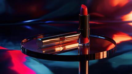 Textured lipstick advertisement, sense of technology