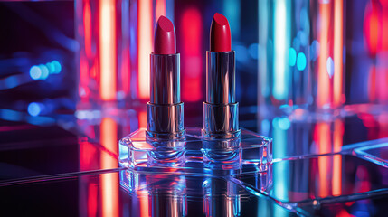 Textured lipstick advertisement, sense of technology