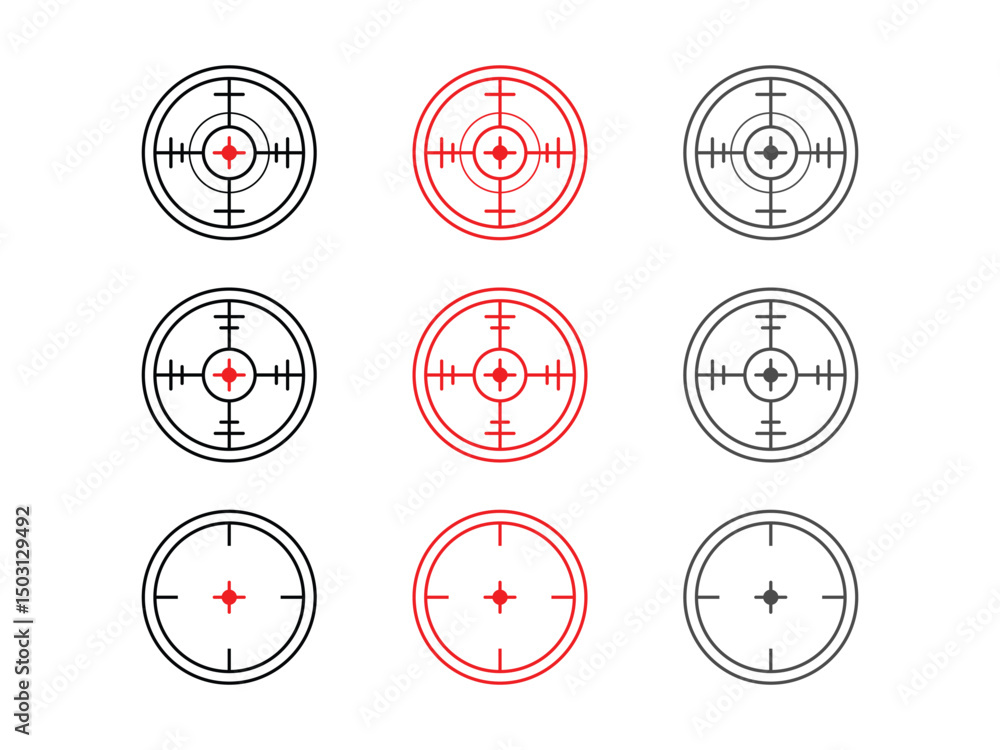Poster focusing target vector, isolated on transparent background