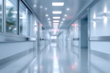 Sterile Hospital Corridor: Clean, Modern, and Serene