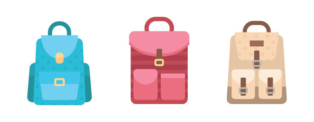 School backpacks set Colorful bags for primary school students