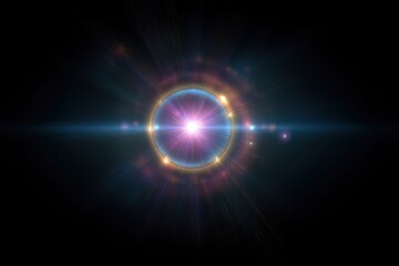 Obraz premium Cosmic Radiance: A Glowing Celestial Ring with Energetic Rays