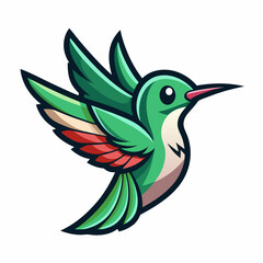 cute colibri mascot logo vector illustration