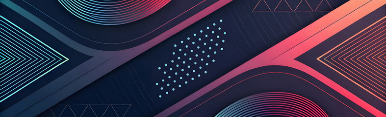 black dark abstract color geometric symmetry wave and arrow. ai generated images