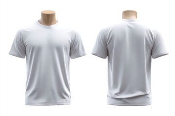 Blank White T-Shirt: Front and Back View, Minimalist Product Shot