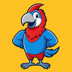 cartoon parrot on white