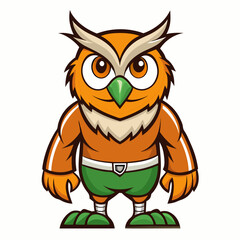 owl, bird, cartoon, animal, illustration, vector, cute, nature, character, art, drawing, design, halloween, eyes, fun, feather, icon, beak, branch, brown, wildlife, funny, wild, symbol, wise