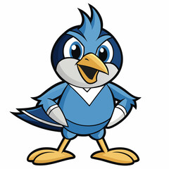 bird, cartoon, animal, vector, illustration, blue, cute, twitter, icon, funny, comic, tweet, character, beak, art, owl, happy, drawing, isolated, bluebird, duck, symbol, parrot, fun, nature